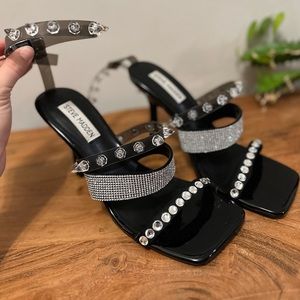 Steve Madden black rhinestone heels